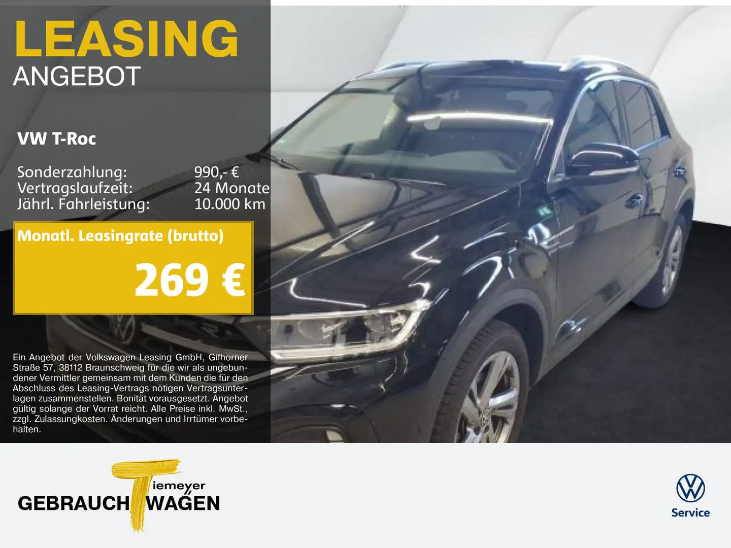 Volkswagen T-Roc 1.5 TSI DSG R-LINE LED KAMERA AHK PRIVACY Schwarz - 1
