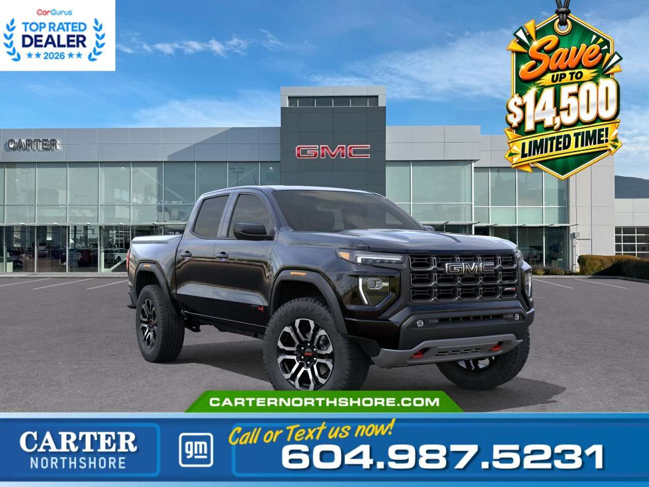 Black 2026 GMC Canyon Pickup Truck Four-Wheel Drive 8-Speed Automatic