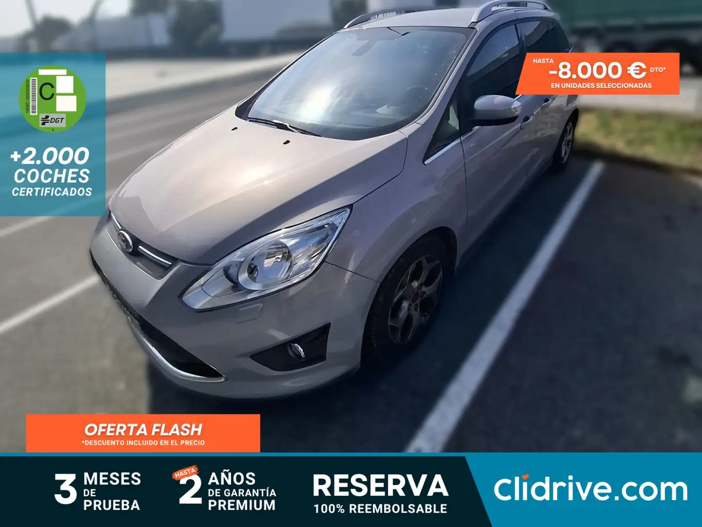 Ford Grand C-Max 1.6 Ti-VCT Trend Gris - 1