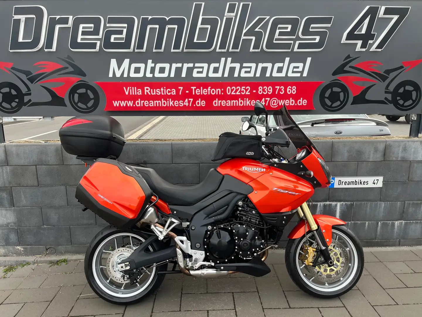 Triumph Tiger 1050 **KOFFER**TOPCASE**TANKTASCHE**LENKERERHÖHUNG** Oranje - 1