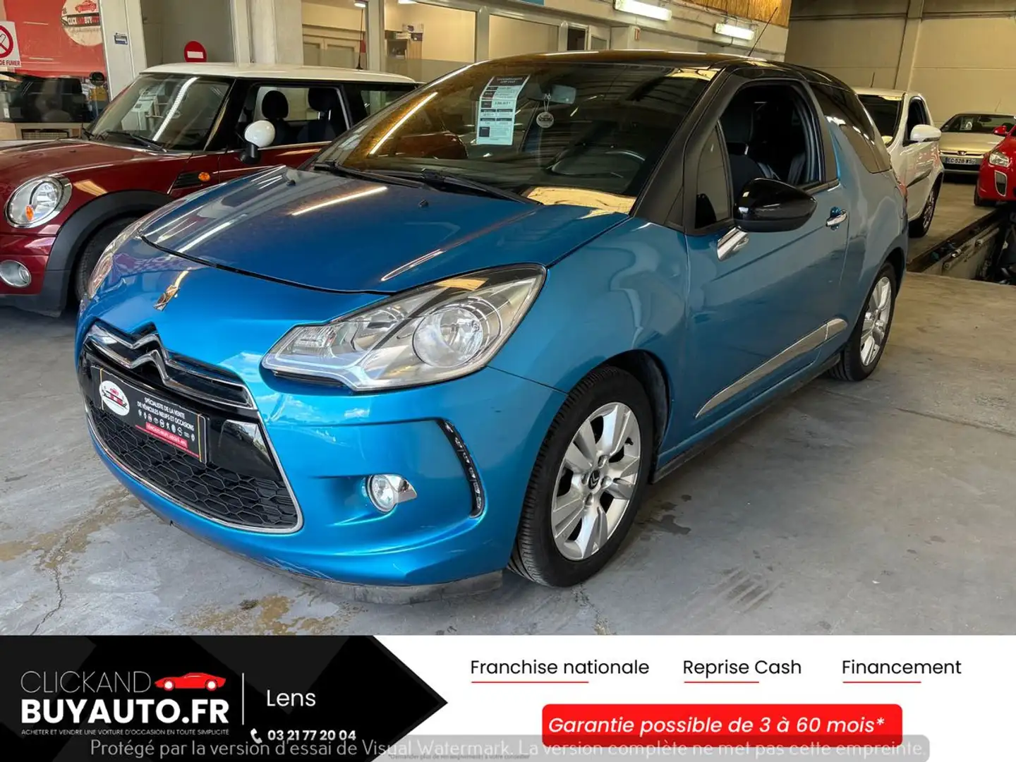 Citroen DS3 1.6VTI 120CHV FINITION SoCHIC // GPS / BTH / ANDROID CARPLAY / CLIM / REGULATEUR Bleu - 1