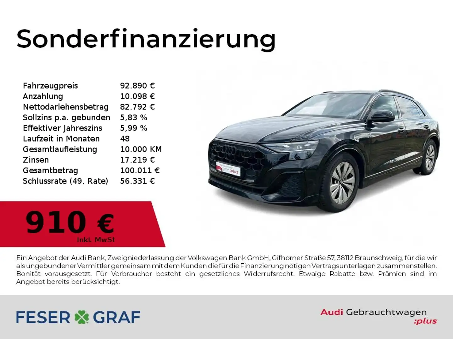 Audi Q8 S line 50TDI quattro tiptronic AIR/Matrix/AZV/B&O/ Schwarz - 1