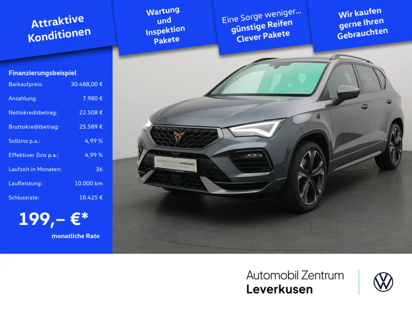 CUPRA Ateca 4Drive DSG AHK NAVI VIRT LEDER DCC KAM Grau - 1