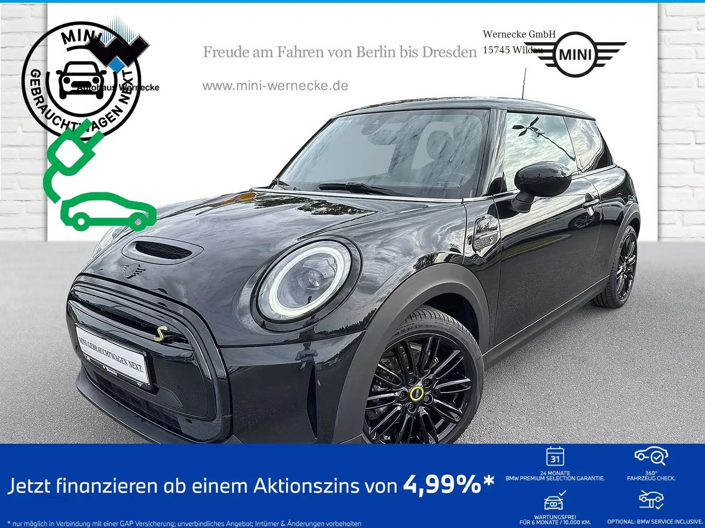 MINI Cooper SE Hatch DAB LED Navi Tempomat Klimaaut. Noir - 1