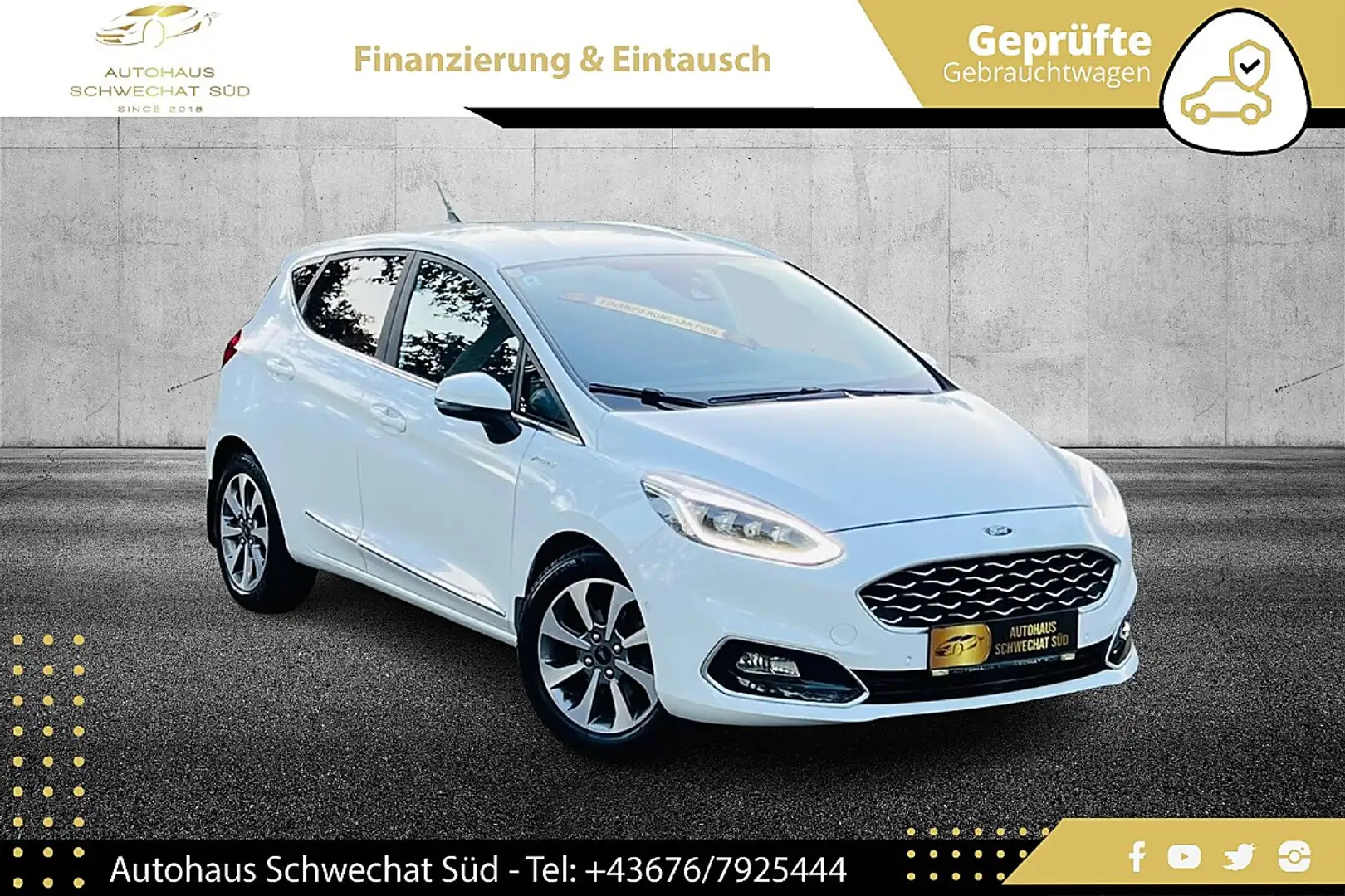 Ford Fiesta Vignale 1,0 EcoBoost Aut. // 1.BESITZ // AUTOMA... Weiß - 1