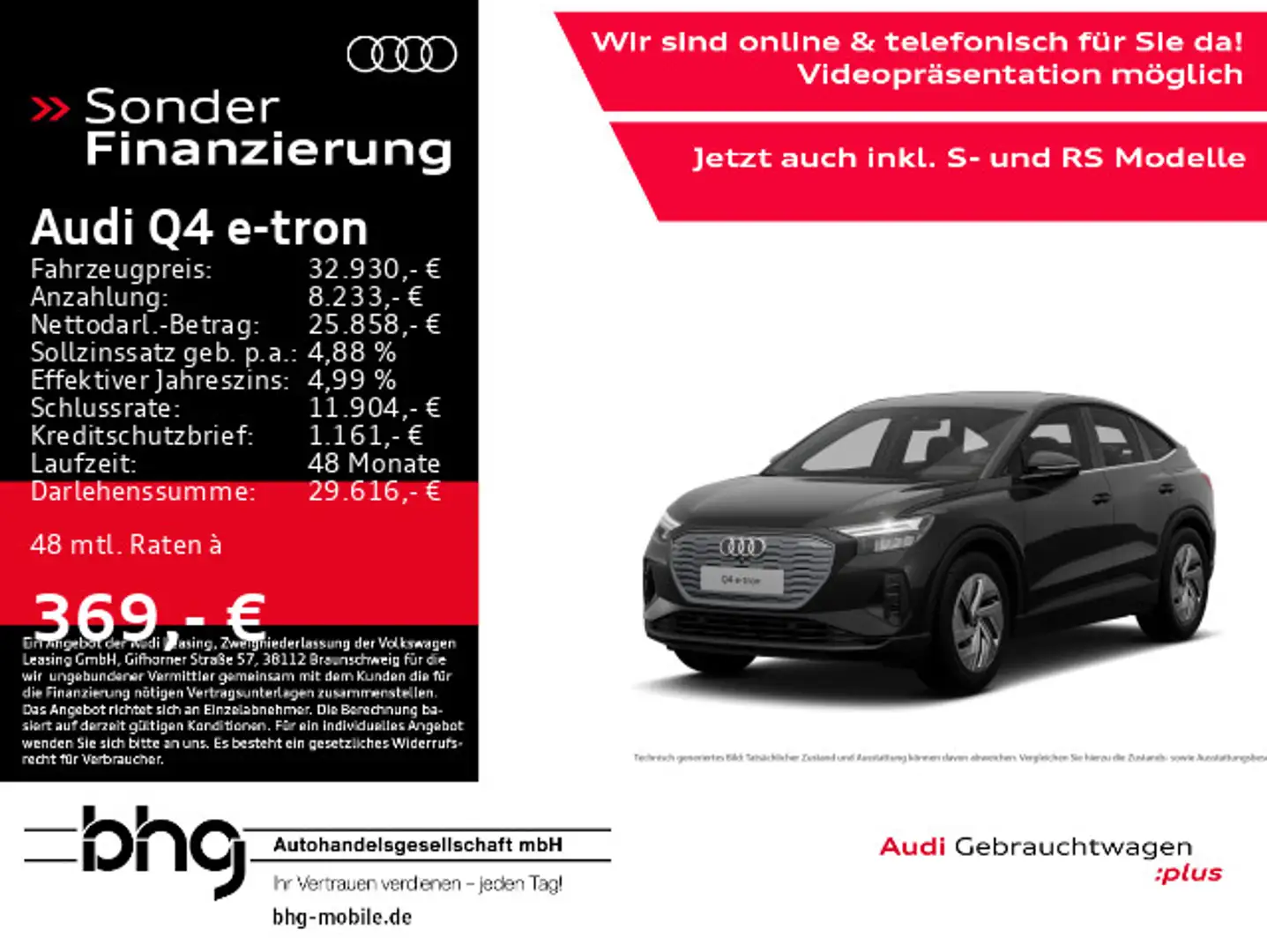 Audi Q4 e-tron Sportback 35 Wärmepumpe Assist Plus Schwarz - 1