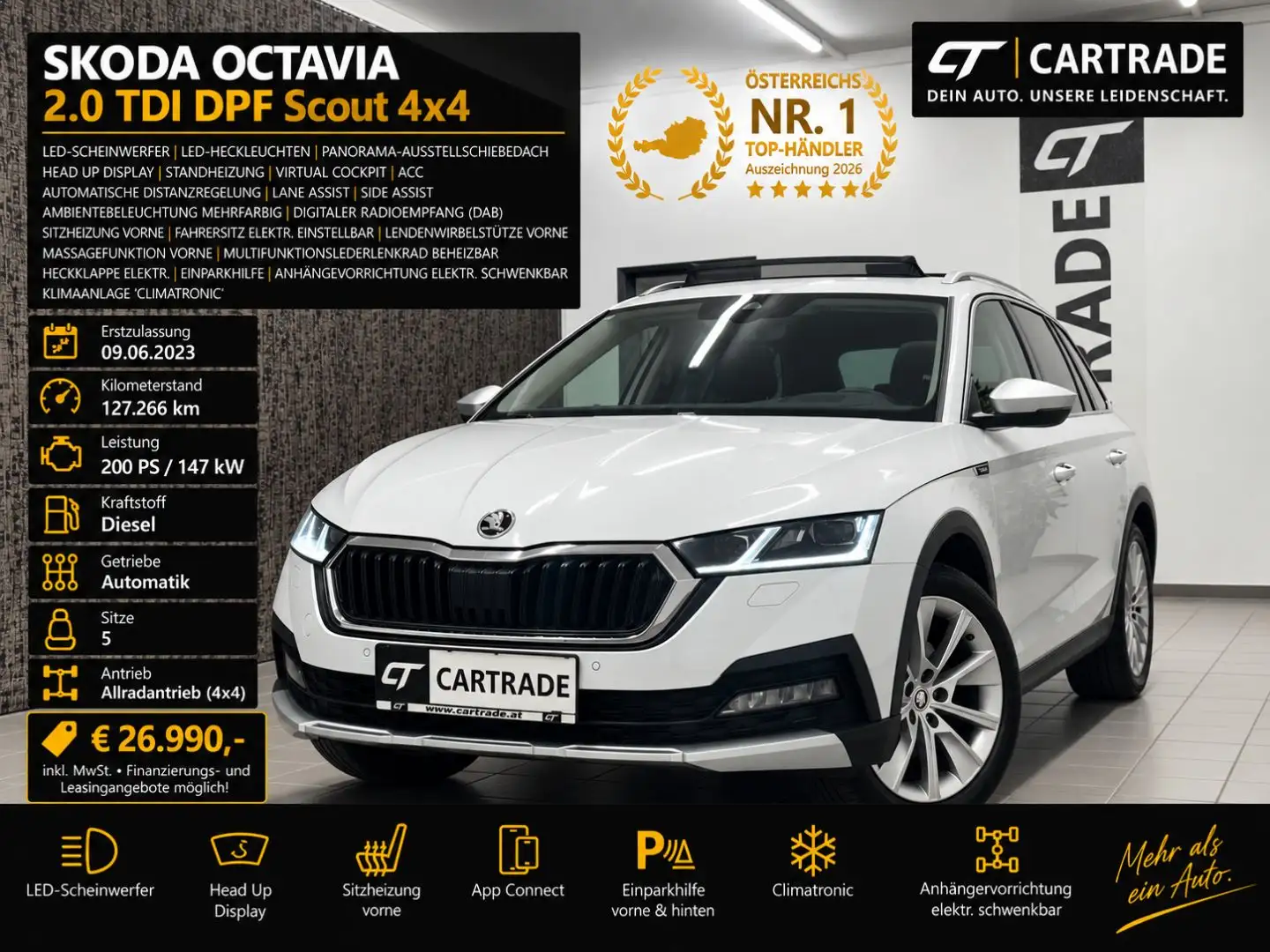 Skoda Octavia 2.0 TDI DPF Scout 4x4 Weiß - 1
