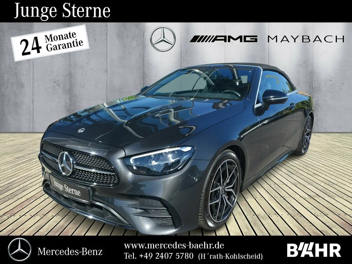 Mercedes-Benz E 200 E 200 Cabrio AMG+Night/MBUX/LED/Airscarf/LMR-19 Grijs - 1