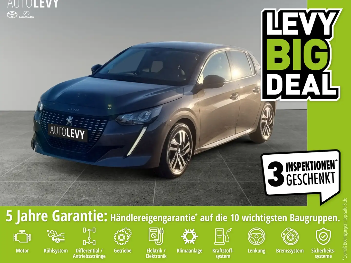 Peugeot 208 1.2 PT 100 Allure +Klimaaut+Navi+LED+PDC+RFK+ Šedá - 1