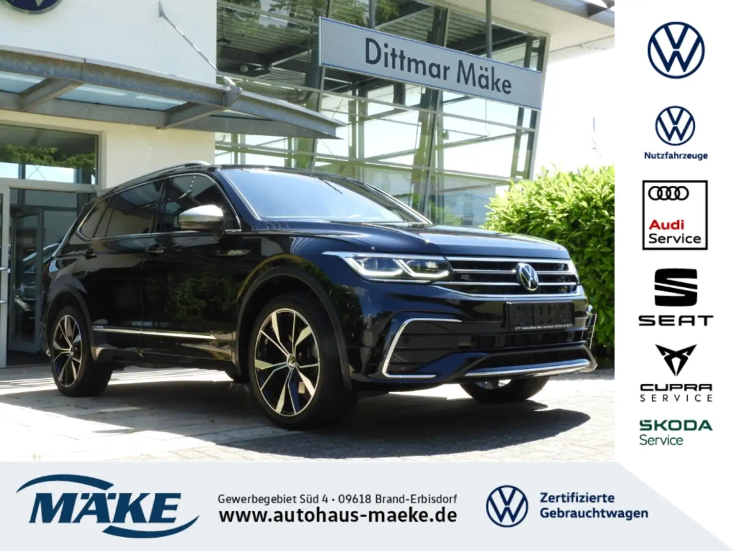 Volkswagen Tiguan Allspace R-Line 2.0 TDI DSG 4m STDHZG RFK Schwarz - 1