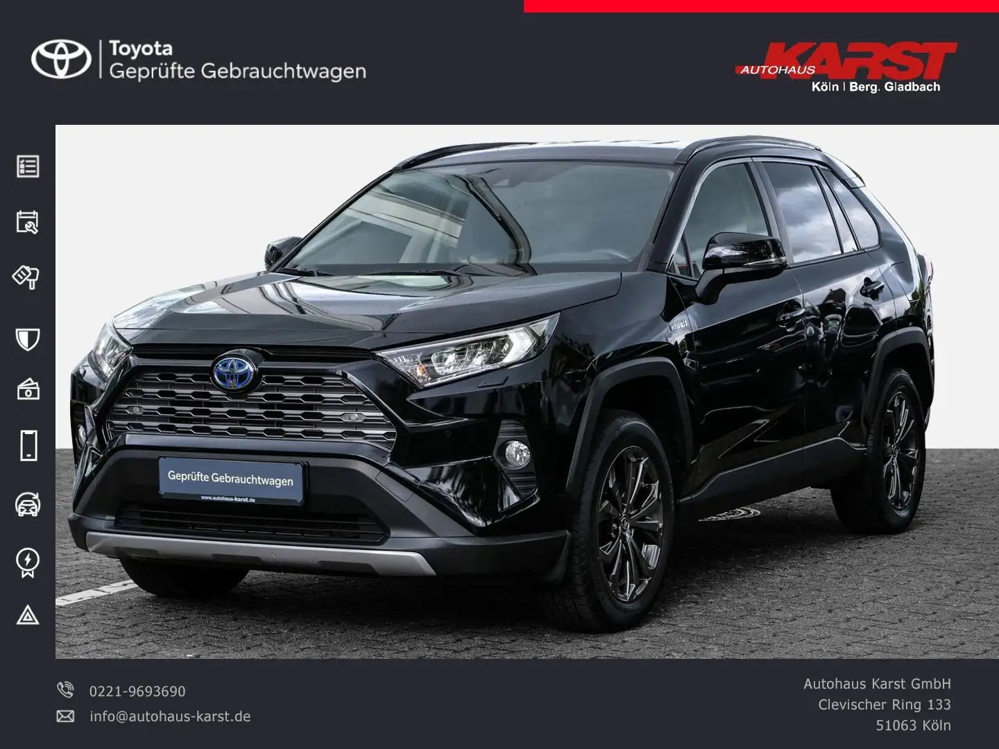 Toyota RAV 4 - 2.5 l Hybrid 4x2 Team D el.Heckkl.PDC Schwarz - 1