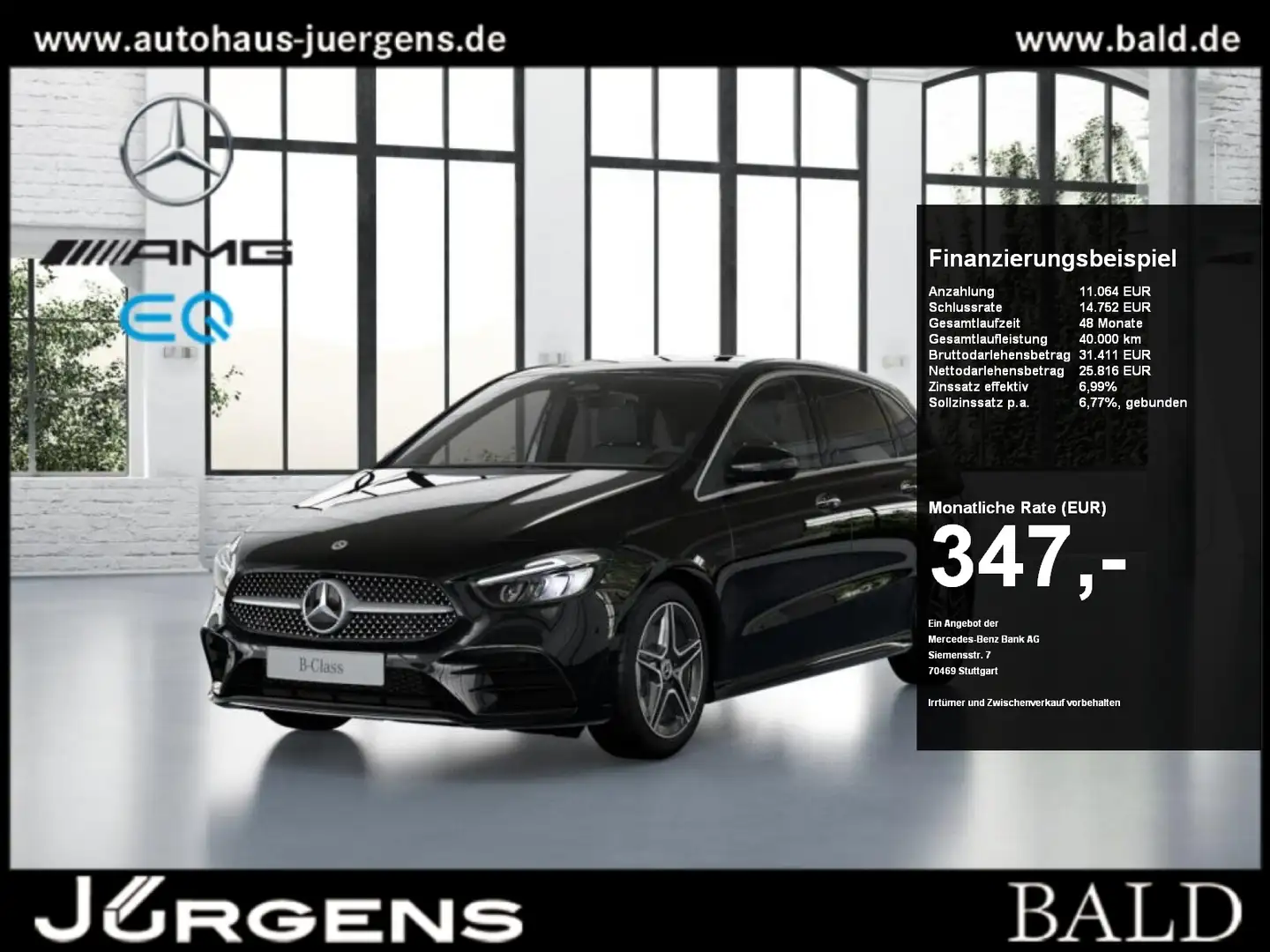 Mercedes-Benz B 220 d AMG-Sport/LED/Cam/Totw/Keyl/Ambiente/18" Schwarz - 1