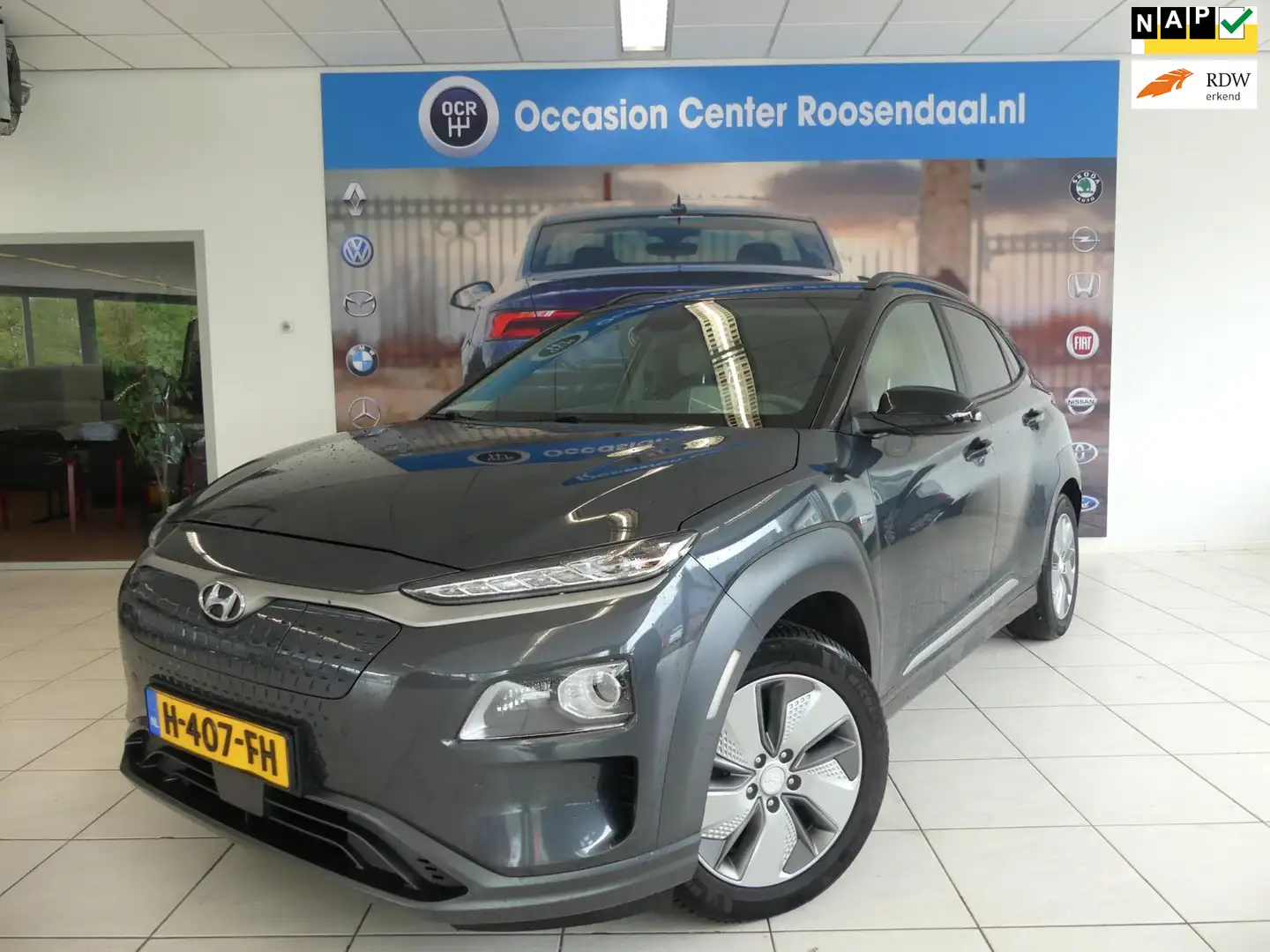 Hyundai KONA EV Premium 64 kWh Navi Leer Elektrische-zetels Tre Gris - 1
