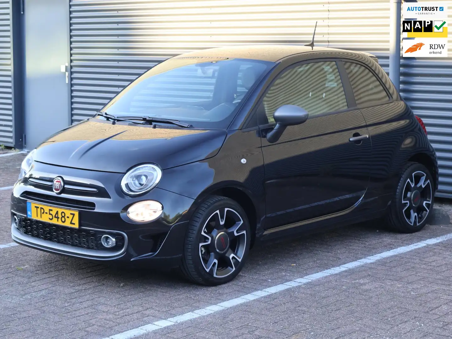 Fiat 500 1.2 S |Nav|Leder|PDC|Airco|LMV|2e Eig.|Automaat| Zwart - 1