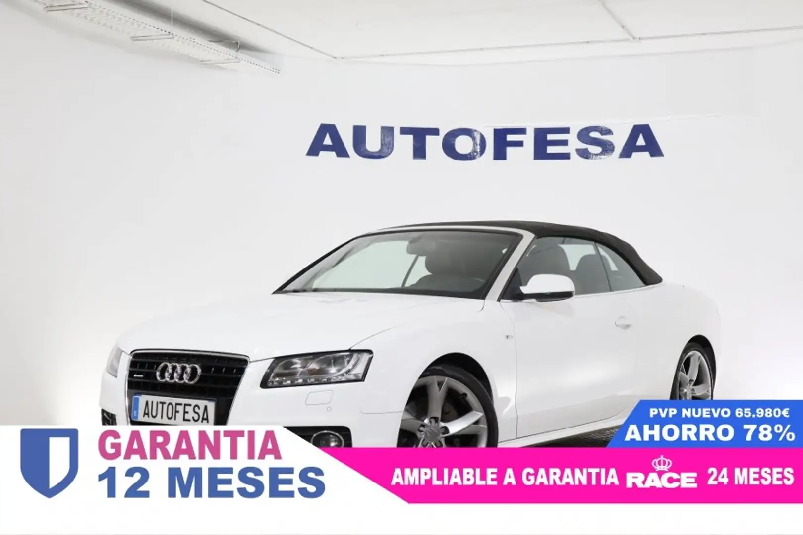 Audi A5 CABRIO 3.0 TDI S LINE QUATTRO AUTO 240cv 2P # CUER Blanco - 2
