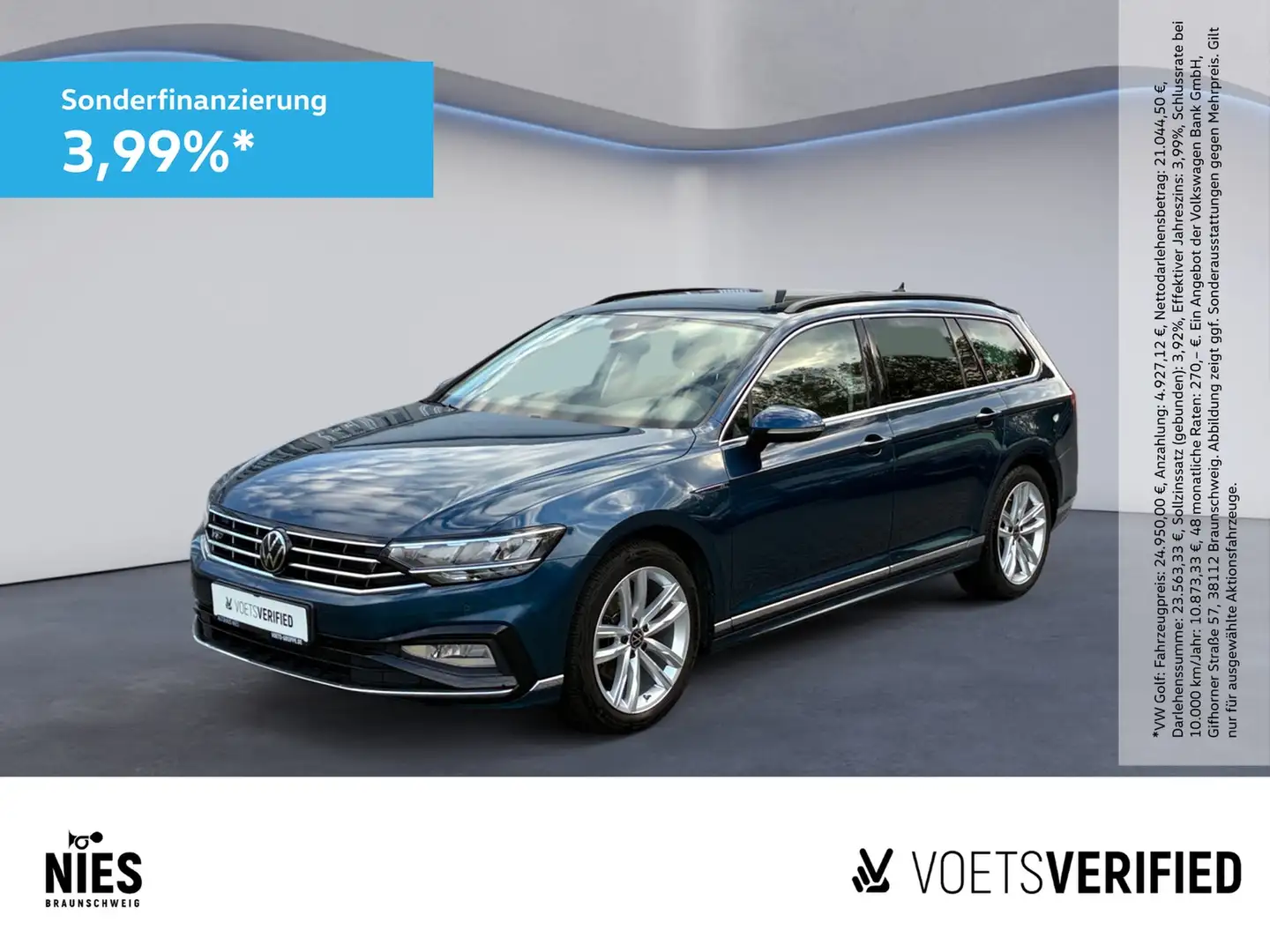 Volkswagen Passat Variant Business 2.0 TDI DSG LED+PANO+RearView Blau - 1