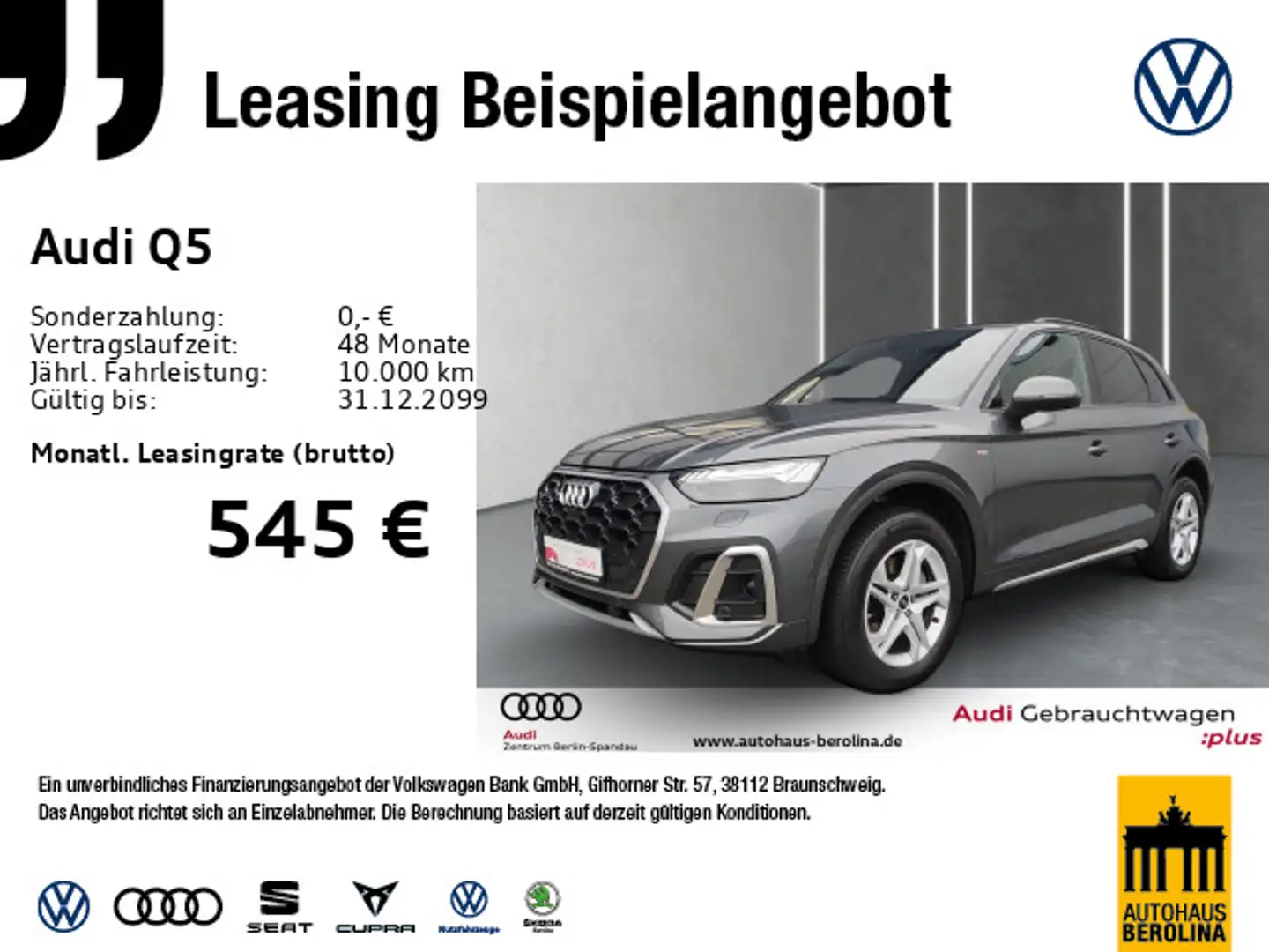 Audi Q5 40 TFSI qu. S line S tronic *MATRIX*AHK*360°* Grau - 1