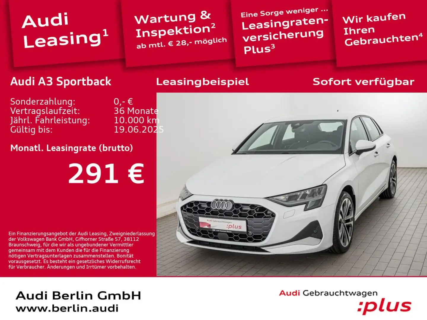 Audi A3 Sportback Advanced 35 TDI S tr. RFK PDC NAVI Weiß - 1
