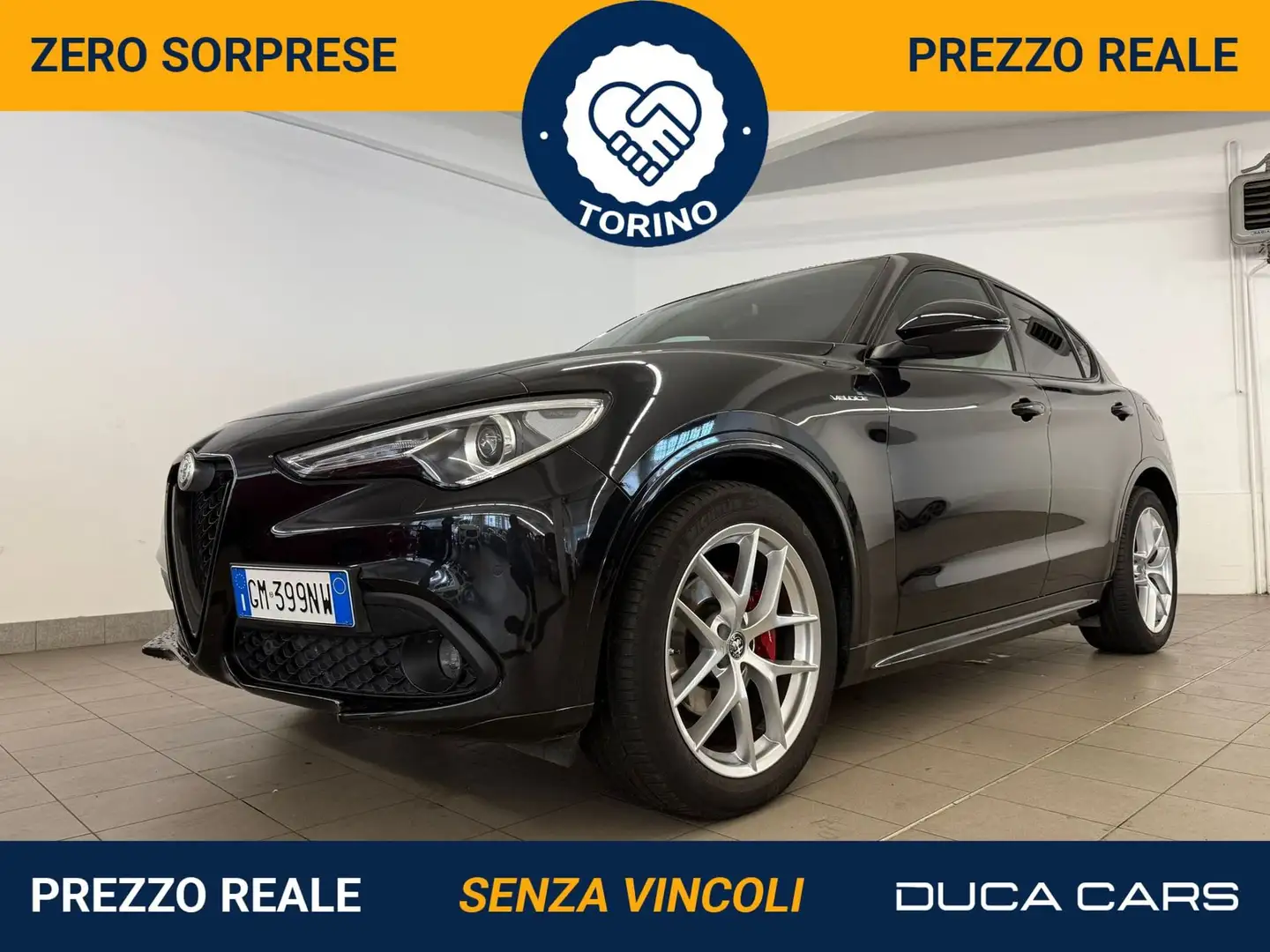 Alfa Romeo Stelvio 2.2 Turbodiesel 210 CV AT8 Q4 Veloce TETTO Zwart - 1
