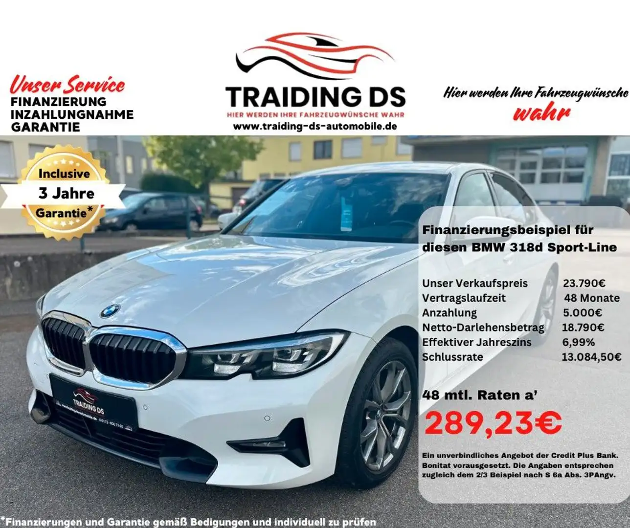 BMW 318 d Sport Line -LIMO-/ACC/VIRTUAL/AMBIENTE Blanc - 1