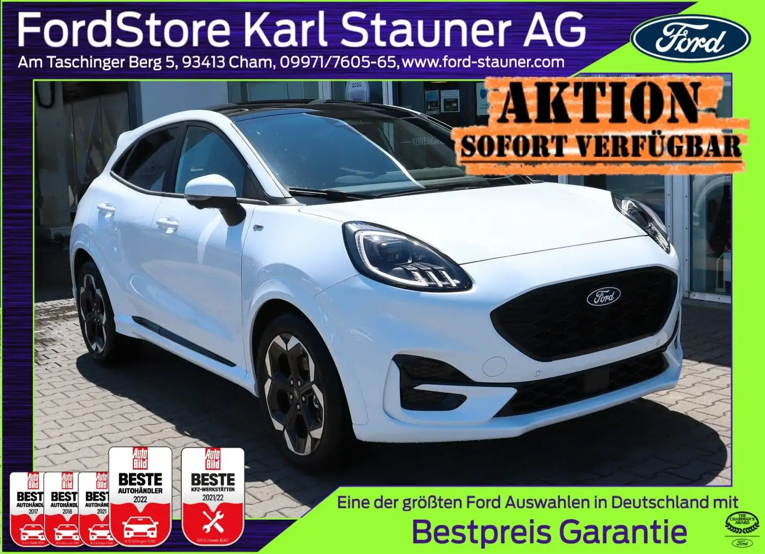 Ford Puma ST-Line X MHEV PANORAMADACH 4,99% FIN* Weiß - 1