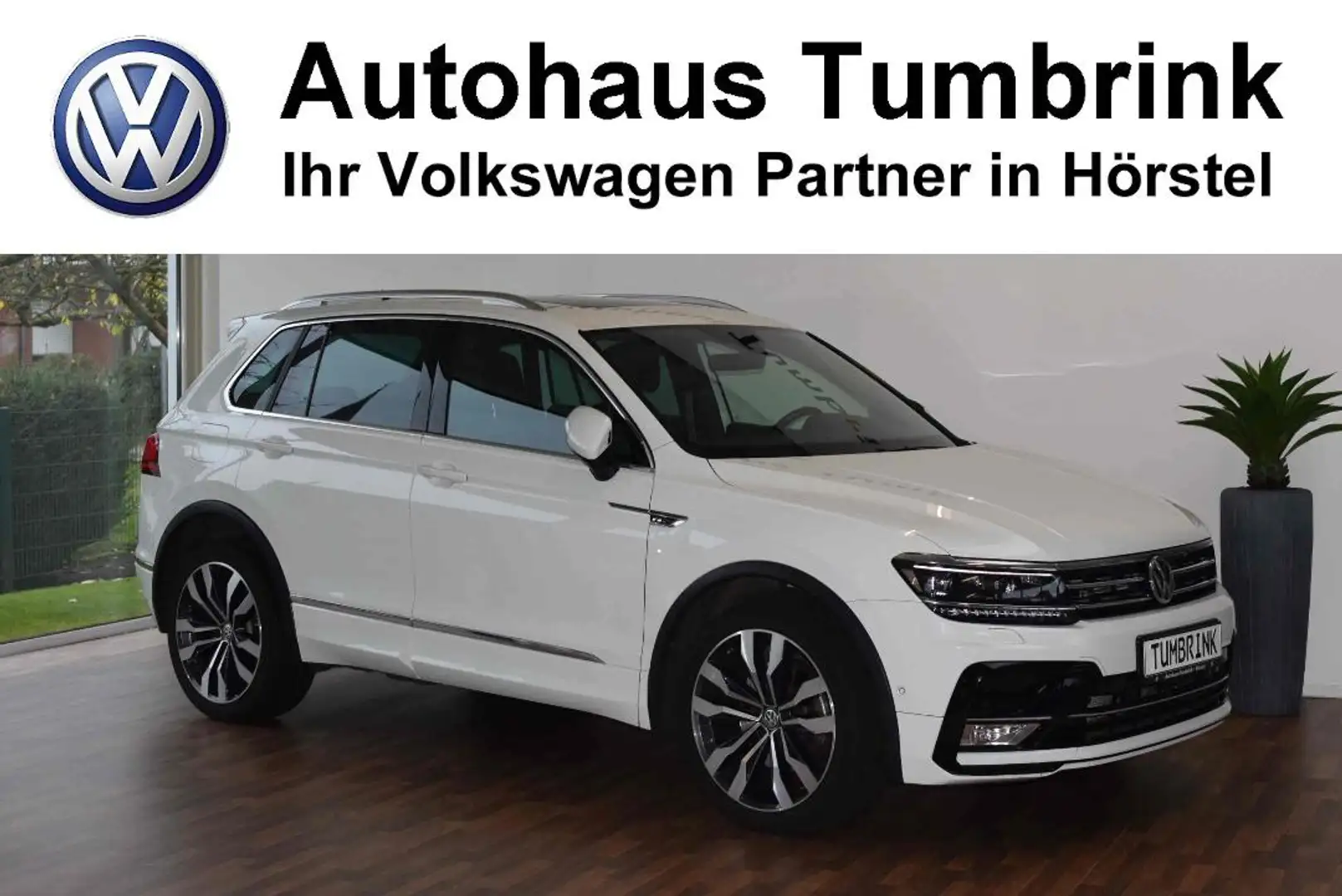 Volkswagen Tiguan R-Line TDI DSG Pano AHK Blanc - 1