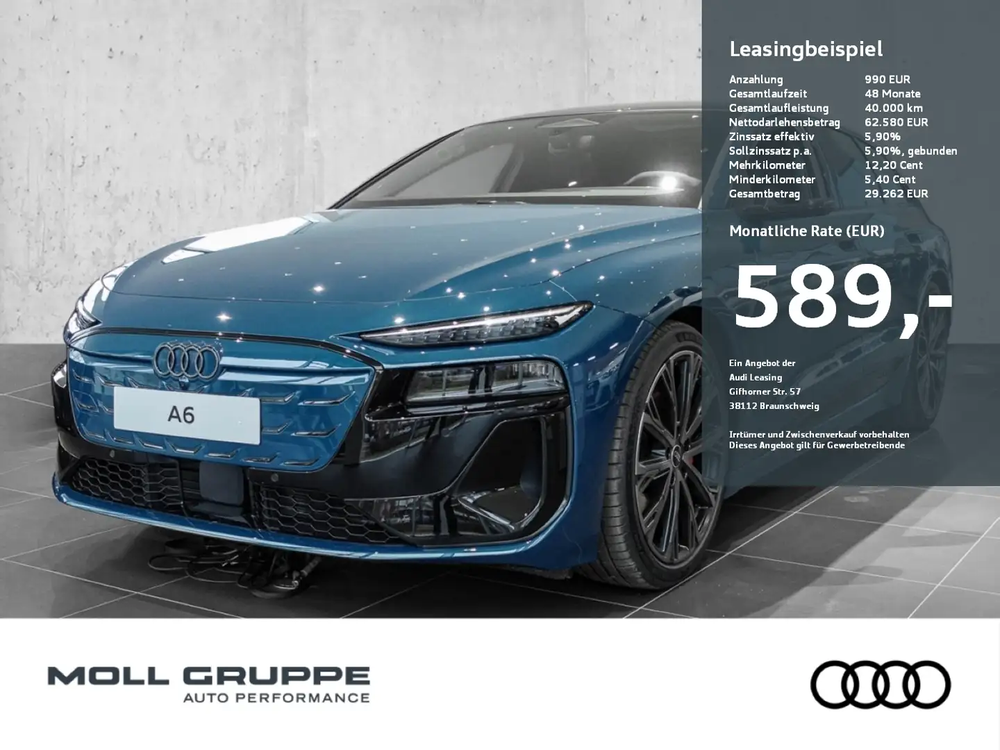 Audi A6 Avant e-tron performance 270 kW 4xSHZ ACC Blau - 1