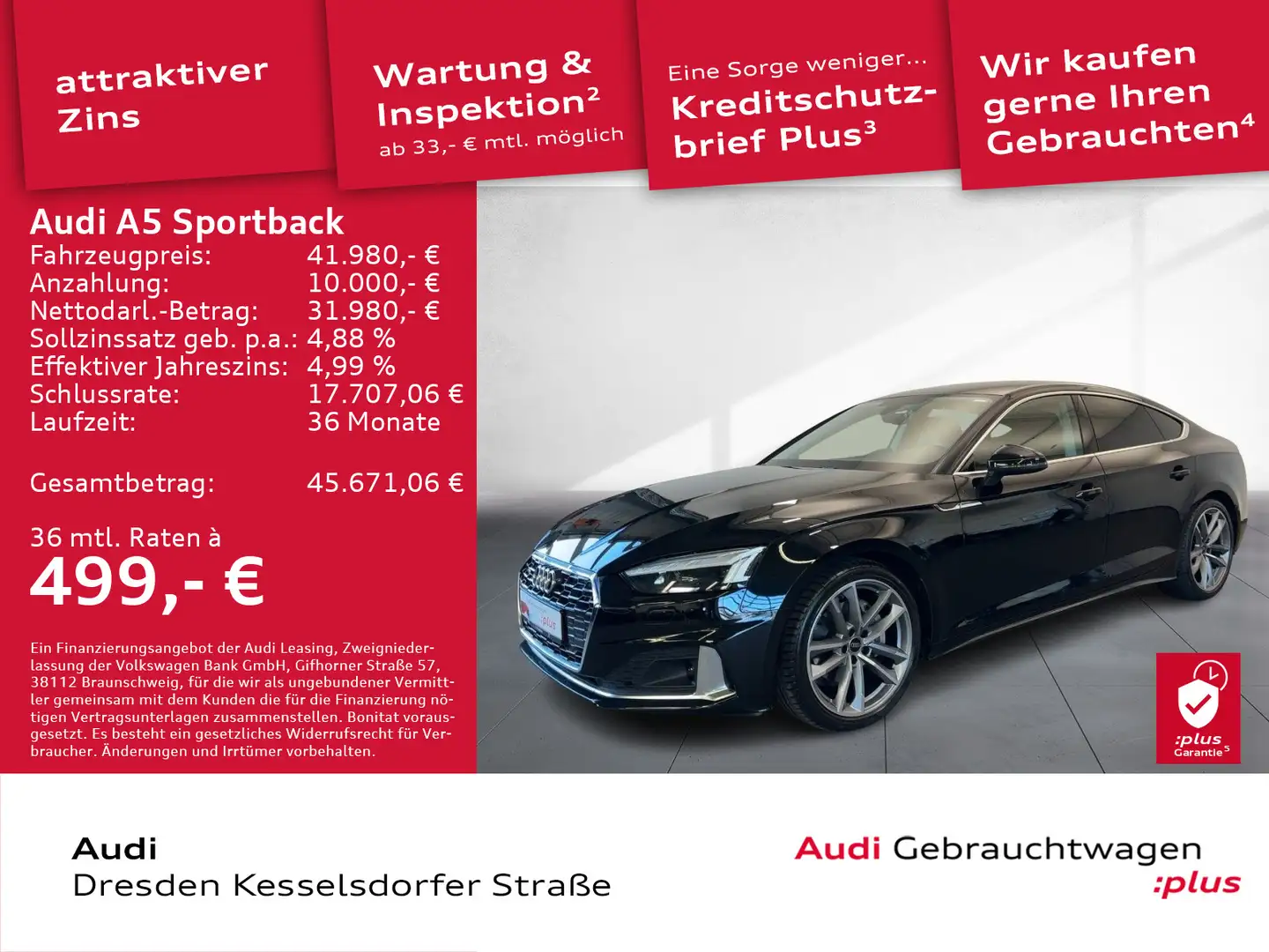 Audi A5 40 TDI Q. advanced AHZV Kamera LED Schwarz - 1