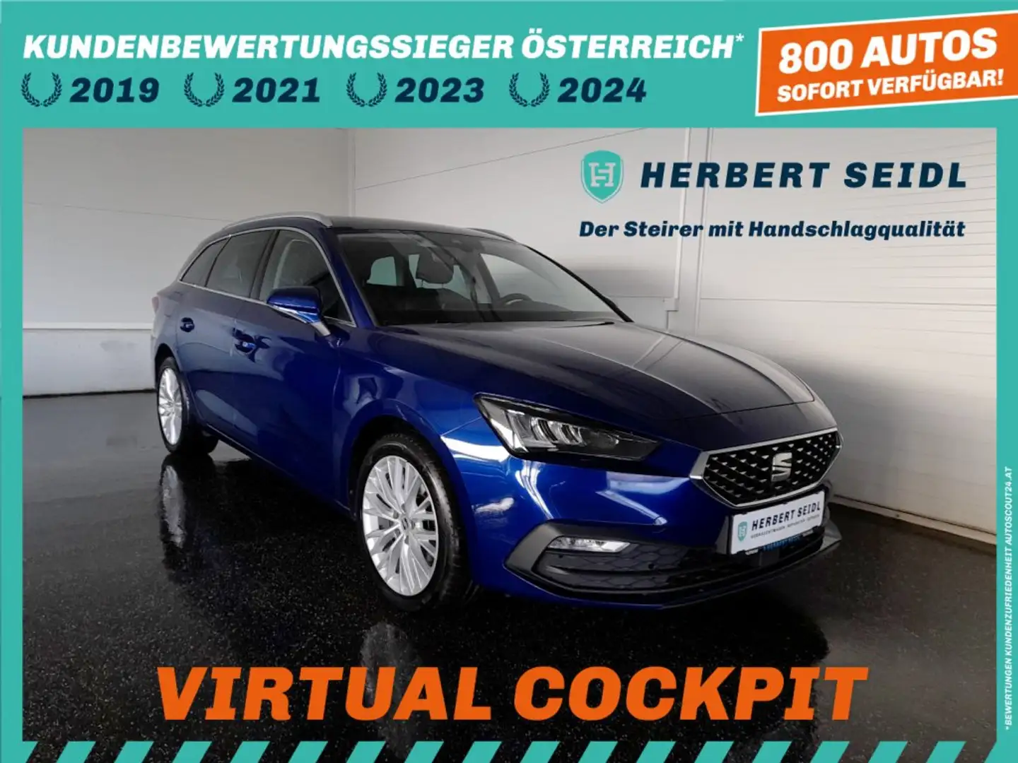 SEAT Leon ST XCELLENCE 2,0 TDI DSG *VIRTUELL / LED / NAVI /17 ZOLL / KAMERA / TEMPOMAT / KEYLESS* Blau - 1