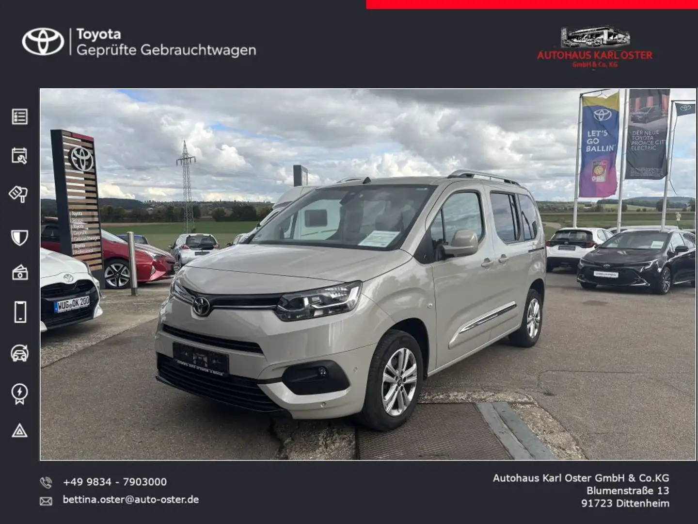 Toyota Proace City Verso 1.5 D-4D L1 Aut Team Deutschland Grau - 1