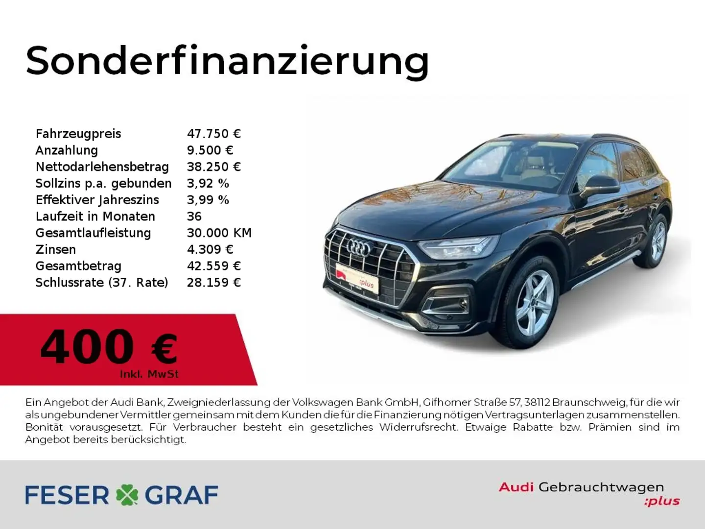 Audi Q5 Advanced 40 TDI quattro PANO/NAVI+/ACC/VC/SHZ Schwarz - 1
