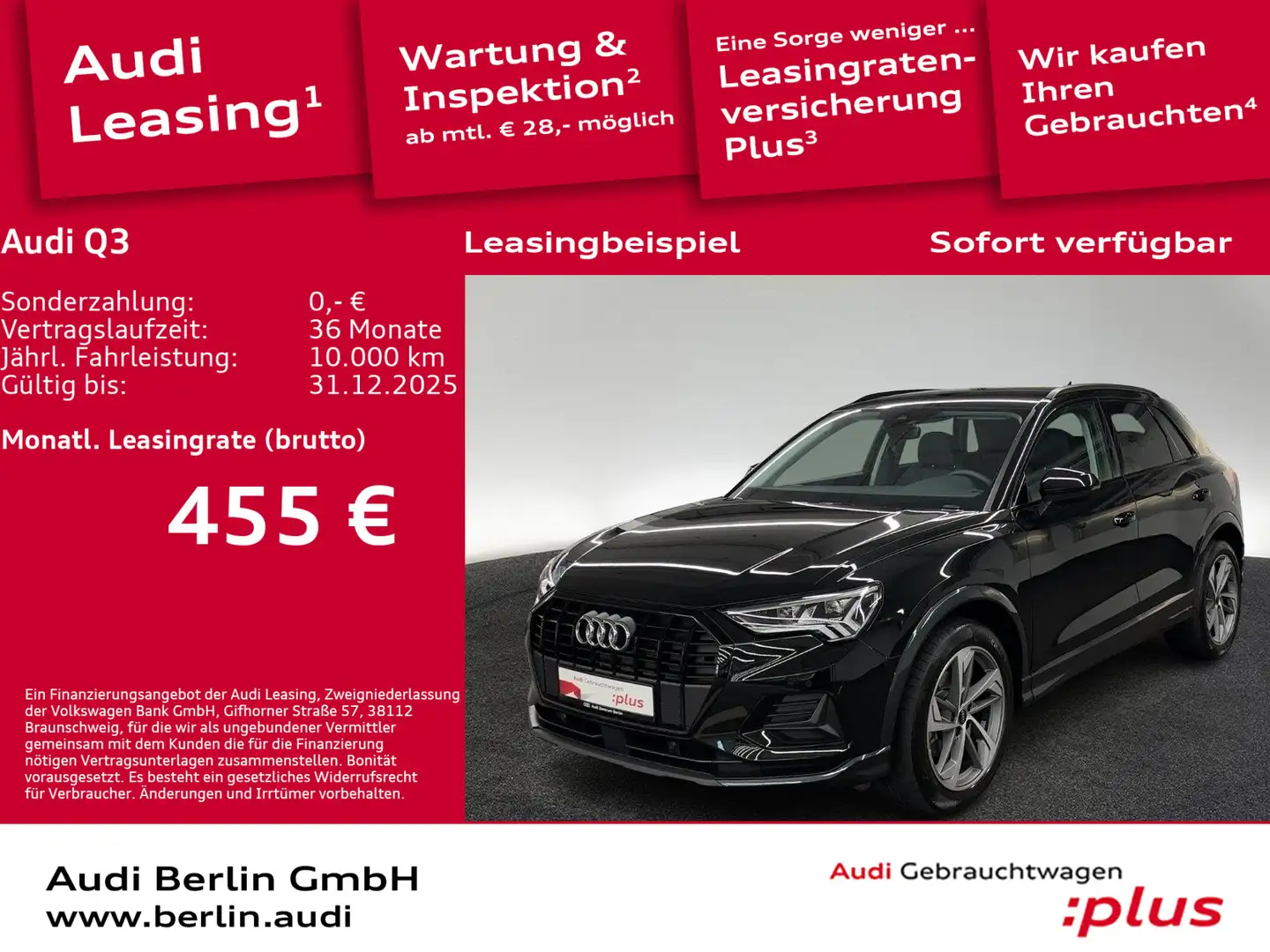 Audi Q3 advanced 35 TFSI S tr. AHK MATRIX NAVI VIRTUA Schwarz - 1