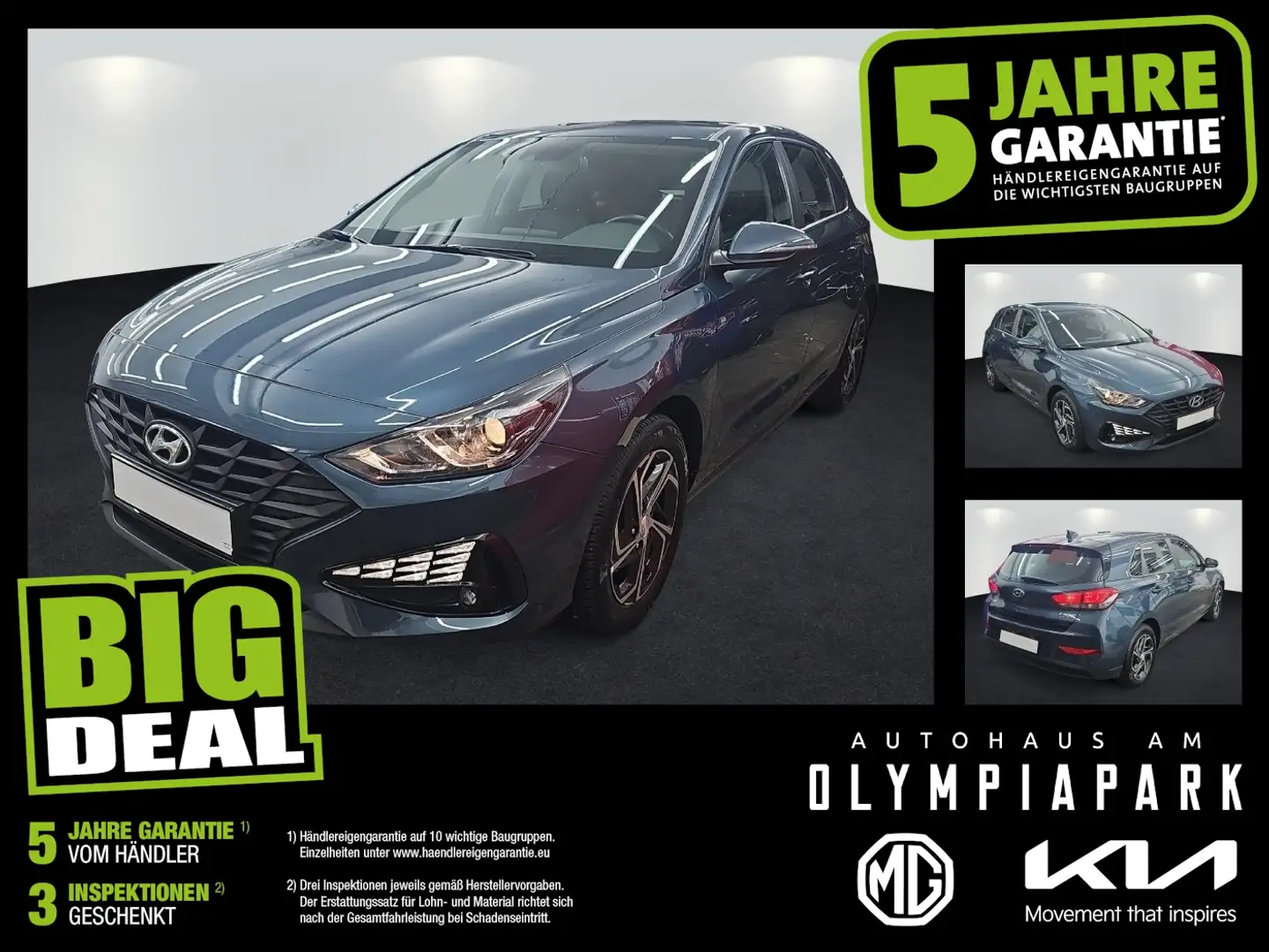 Hyundai i30 1.0 T-GDI Pure Fernlichtass. DynLicht SpurH Blau - 1