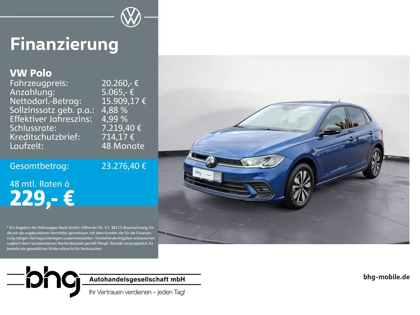 Volkswagen Polo 1.0 TSI OPF Goal Navi connect LED ACC-Front Bleu - 1