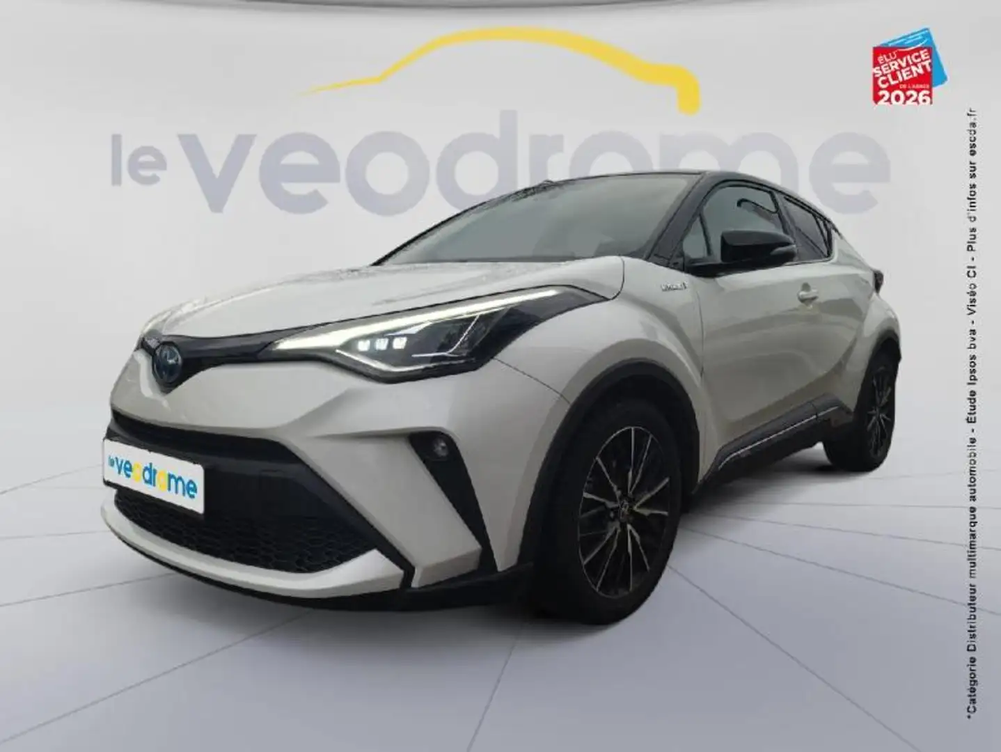 Toyota C-HR 184h Distinctive 2WD E-CVT MY20 Sieges chauf GPS Camera Attelage Blanc - 1