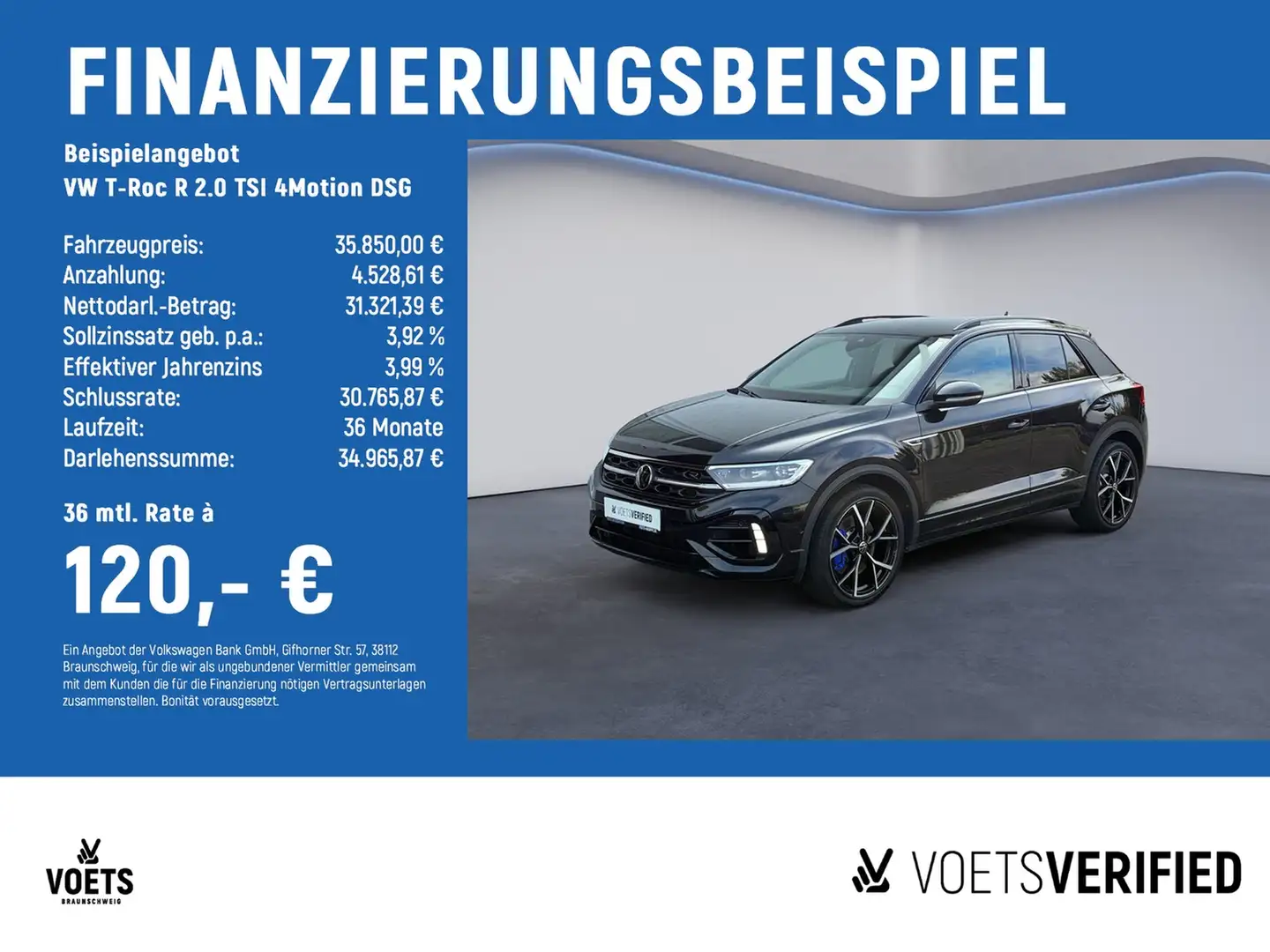 Volkswagen T-Roc R 2.0 TSI 4Motion DSG BEATS+MATRIX-LED+RearView Schwarz - 2