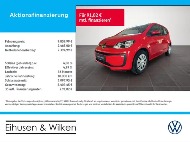 Volkswagen up! 1.0+MOVE UP+KLIMA+ZV+BT+CONNECT+