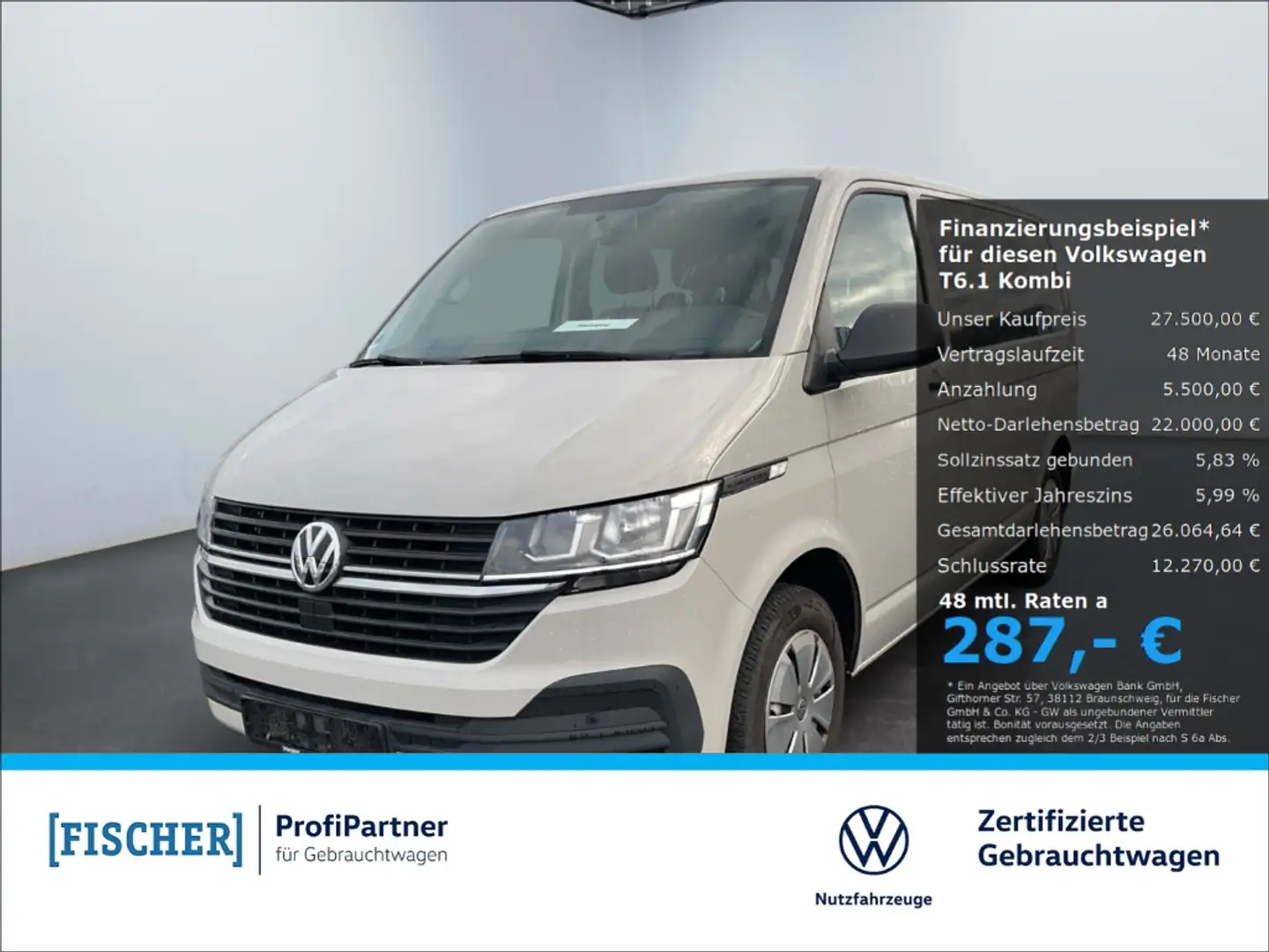Volkswagen T6.1 Kombi 2.0TDI kurz KR Trittstufe PDC vorn & hinten DAB+ Grau - 1
