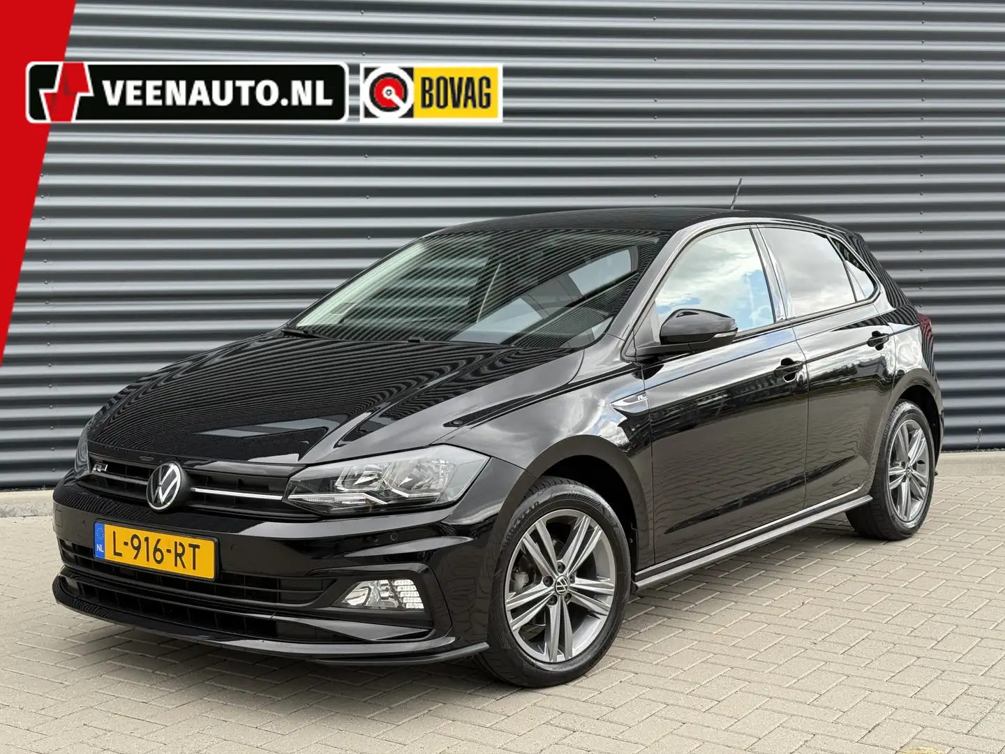 Volkswagen Polo 1.0 TSI R-Line Apple/Android/Navi/Adap Cruise Zwart - 1