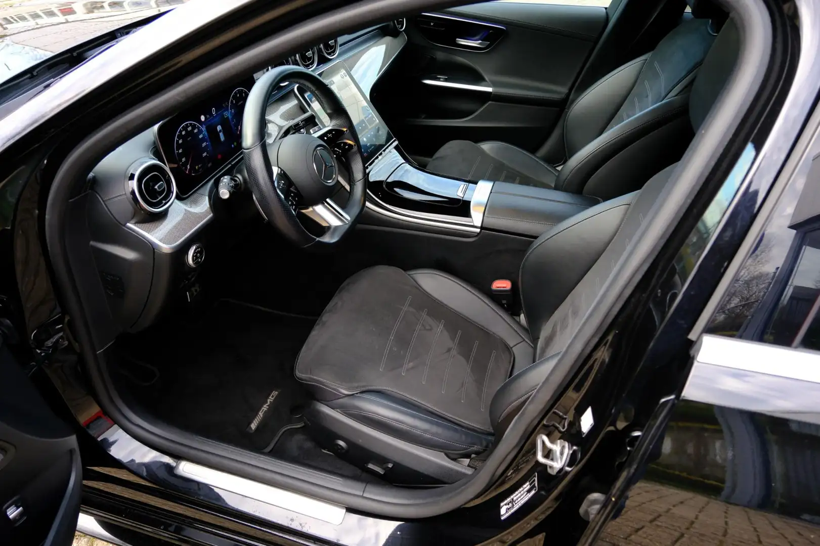 Mercedes-Benz C 180 Estate AMG Line Aut. Navi|Leder-Alcantara|Cam|LMV| Zwart - 2