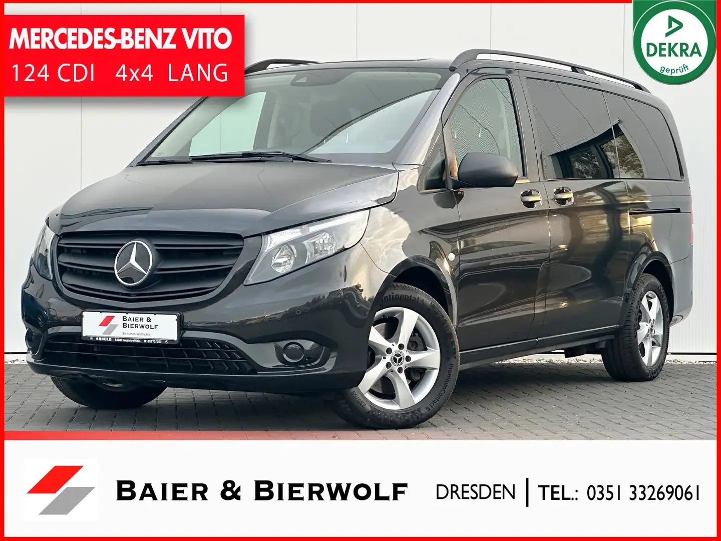 Mercedes-Benz Vito Tourer 124 CDI Pro 4x4 lang AHK RFK PDC 8-S Grau - 1