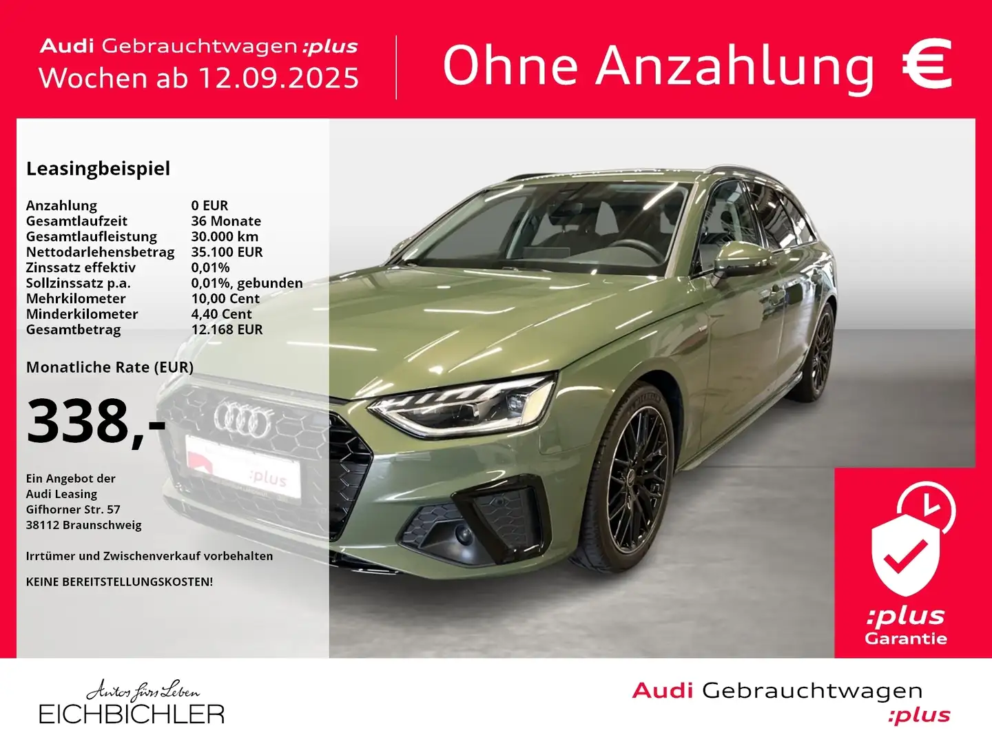 Audi A4 Avant 30 TDI S tronic S line FLA ACC AHK LED Grün - 1