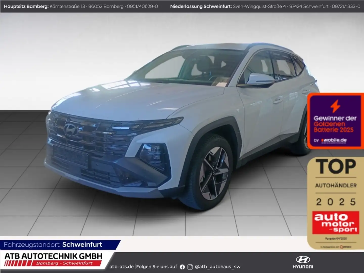 Hyundai TUCSON Trend 1.6 T-GDi PHEV 4WD Navi LED ACC El. Heckklap Weiß - 1