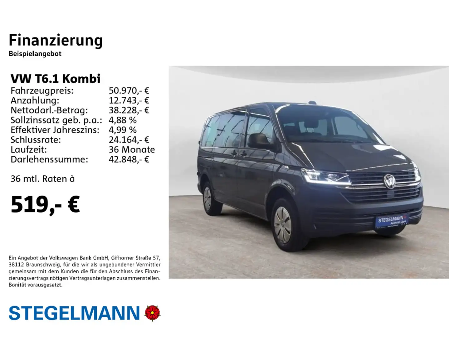 Volkswagen T6.1 Kombi 2.0 TDI *Klima*App-Connect*5-Sitzer* Grijs - 2