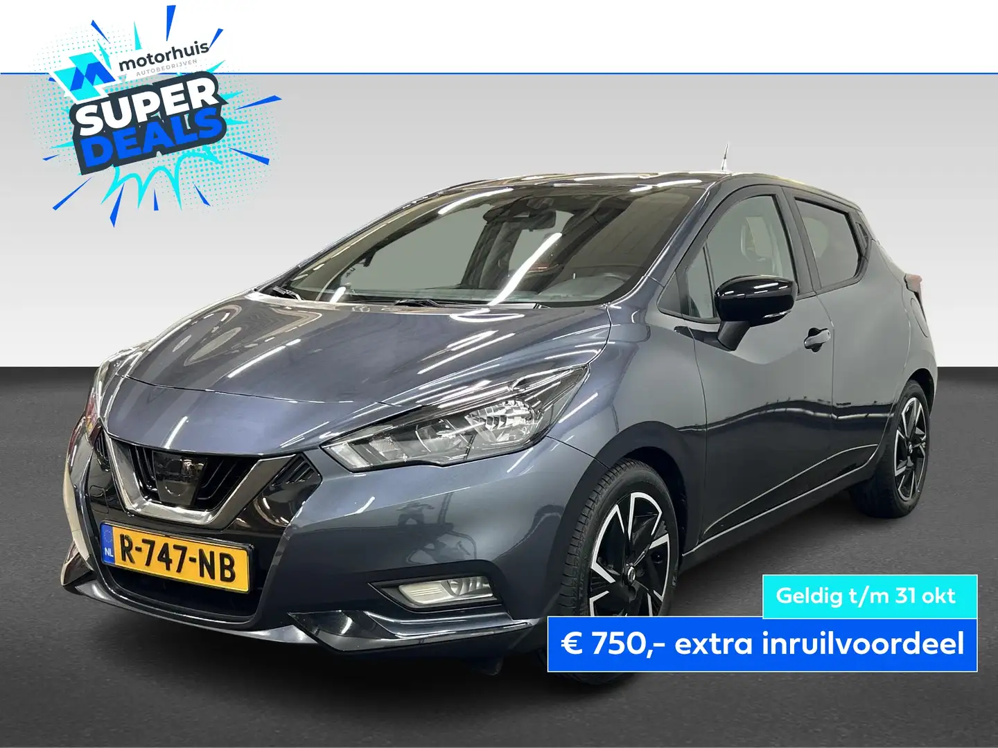 Nissan Micra 1.0 IG-T 92PK N-DESIGN NAVI TEL PDC CRUISE NAP Gris - 1