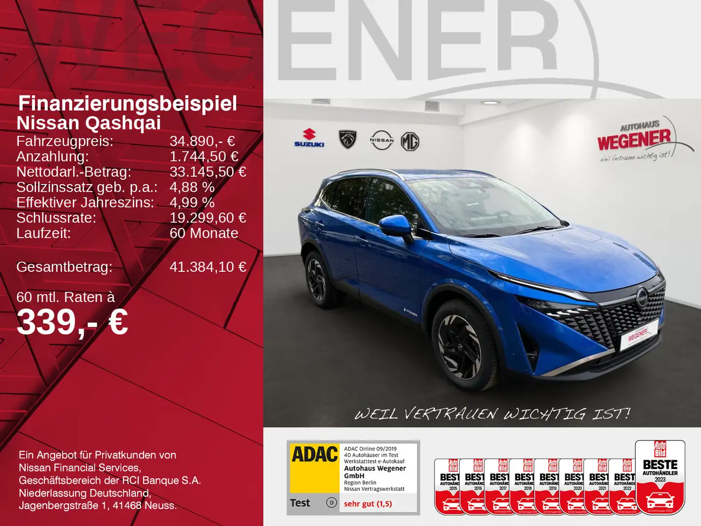 Nissan Qashqai QASHQAI N-CONNECTA 1.5 VC-T e-POWER Bleu - 2