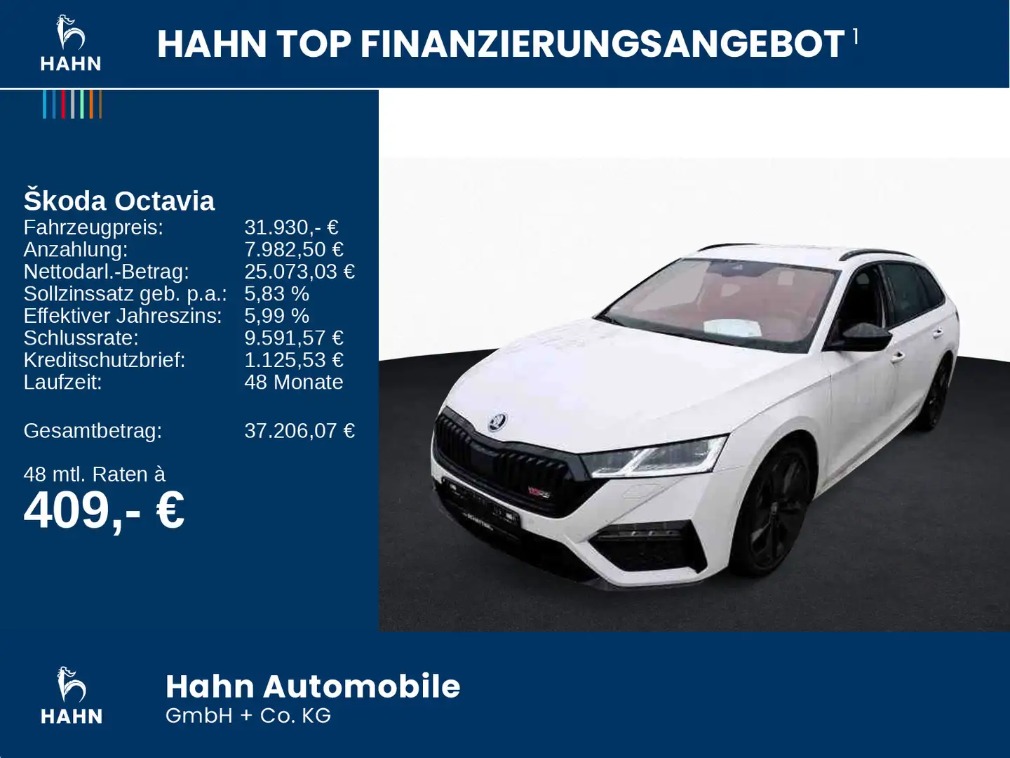 Skoda Octavia Combi 2.0TDI DSG RS Navi LED PDC CAM ACC Weiß - 2