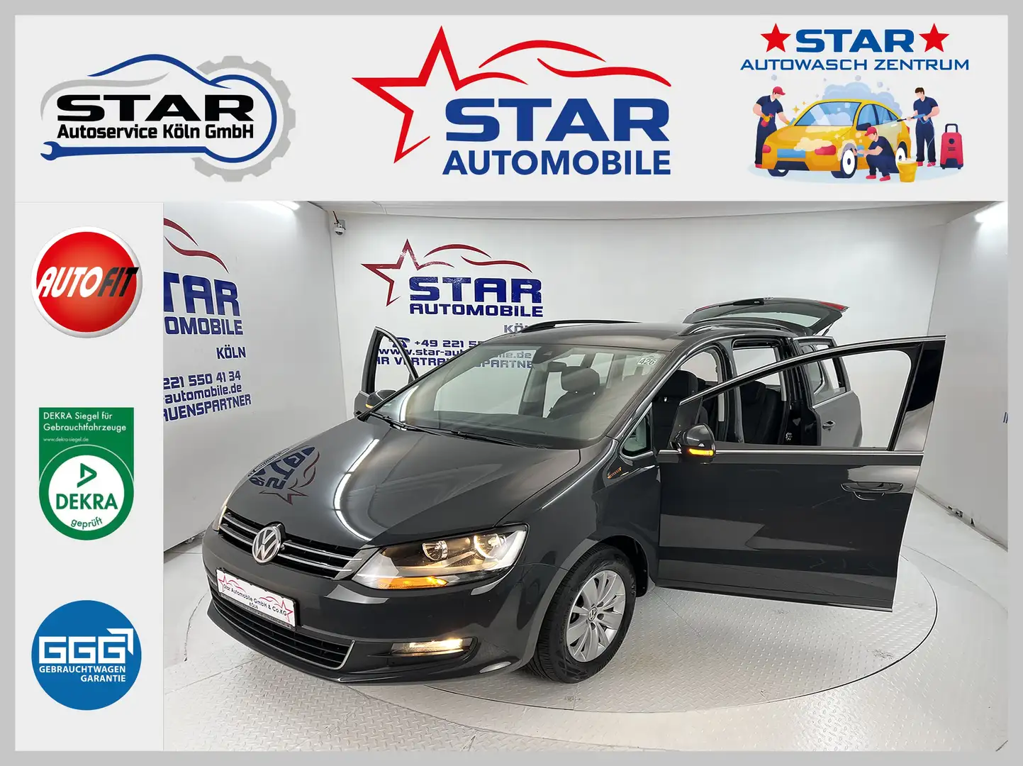 Volkswagen Sharan Comfortline BMT S/S*2,0-110KW*TEMP*KAMERA*EU6 Gris - 1