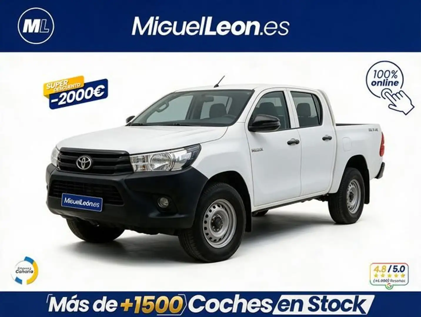 Toyota Hilux Doble Cabina 2.4 D-4D 150 CV 4x4 GX (Manual Blanco - 1