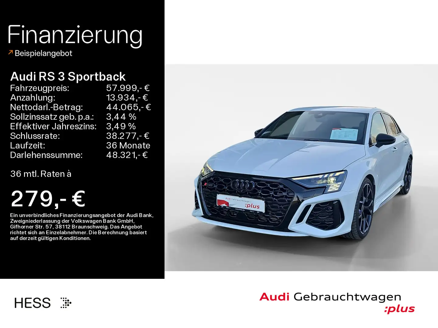 Audi RS3 RS-AGA*MATRIX*B&O*19ZOLL*NAVI Weiß - 1